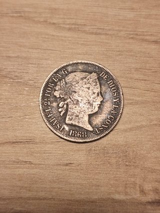 20 Centavos Isabel II 1868 Manila