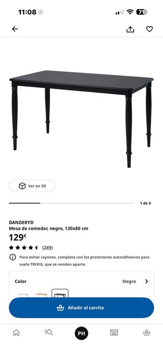 Nueva Mesa de comedor Ikea negra