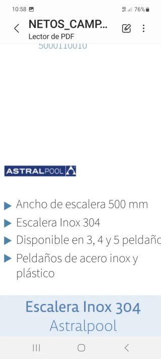 Escalera Piscina AstralPool 3 Peldaños
