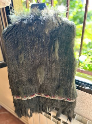 Chaleco pelo conejo estilo Hippie Chic T40