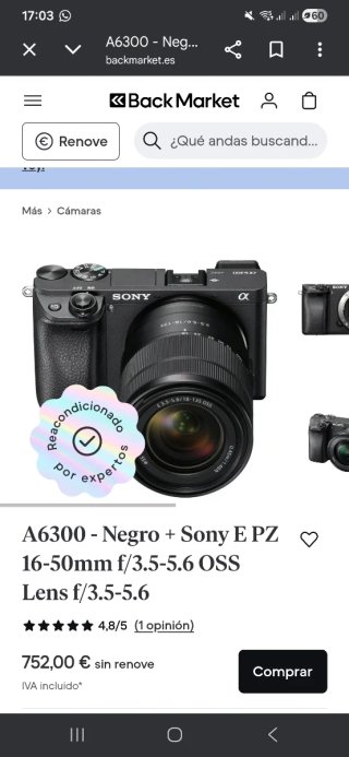 Sony A6300 Cámara + Lente 16-50mm OSS