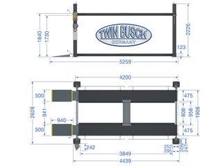 Elevador 4 columnas Twin Busch
