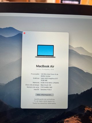 MacBook Air Retina 13” 2019 Medianoche