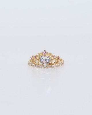 ANILLO CORONA CON CIRCONITAS ROSA