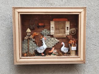 Dioramas rústicos madera 3D Shadow Box vintage