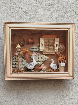 Dioramas rústicos madera 3D Shadow Box vintage