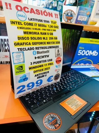 Portátil Dell Latitude 5590 i7 8GB RAM 256GB SSD