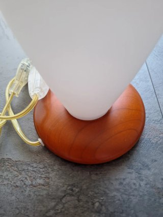 Lampada da comodino Panzeri in vetro e legno