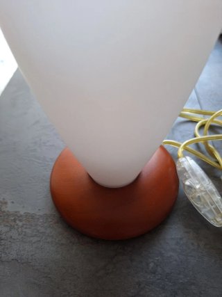 Lampada da comodino Panzeri in vetro e legno