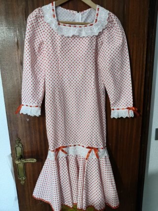 Vestido Flamenca Niña Rojo Lunares