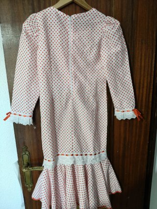 Vestido Flamenca Niña Rojo Lunares