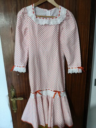 Vestido Flamenca Niña Rojo Lunares