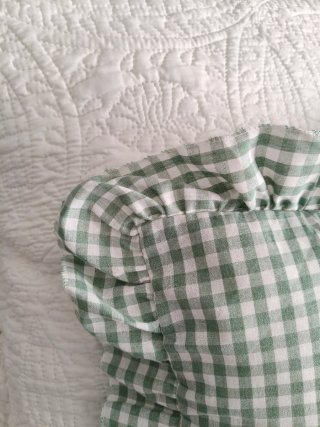 2 Fundas Cojín Vichy Verde y Blanco