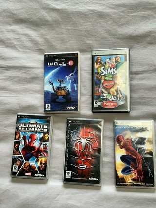 Lote 5 Juegos PSP: Spider-Man, Wall-E, Sims 2