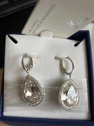 Pendientes Swarovski Plata Lágrima Cristal