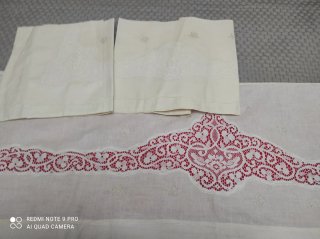 Coppia Lenzuola Matrimoniali Pizzo punto Venezia
