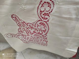 Coppia Lenzuola Matrimoniali Pizzo punto Venezia