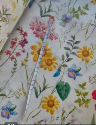 Tela loneta estampada flores 1m x 1,40m