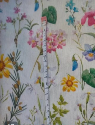 Tela loneta estampada flores 1m x 1,40m