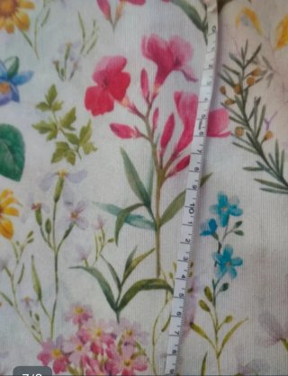 Tela loneta estampada flores 1m x 1,40m