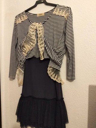 Conjunto 2 piezas rayas y tul