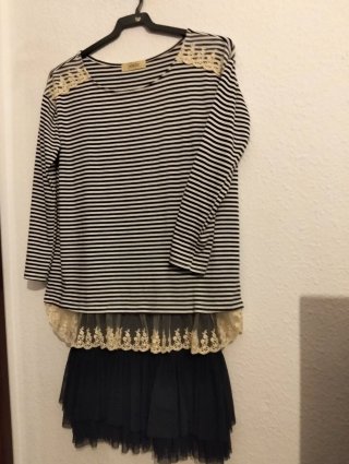 Conjunto 2 piezas rayas y tul