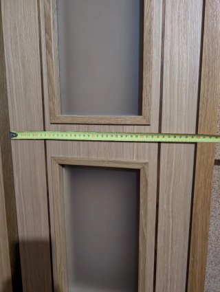 Puerta doble madera con cristal