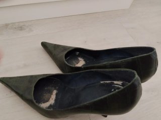 Zapatos de salón verdes mujer