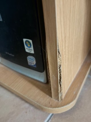 Escritorio madera con bandeja teclado