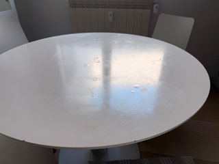 Mesa comedor redonda blanca