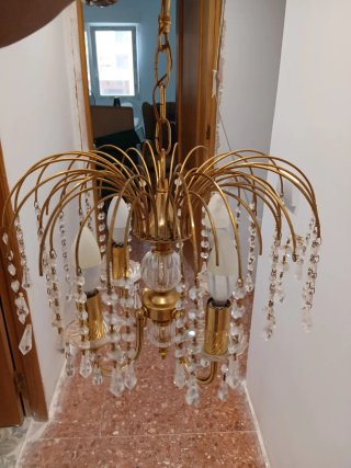 Lámpara de araña dorada antigua ..