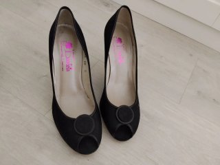 Sandalias tacón mujer talla 38 negras