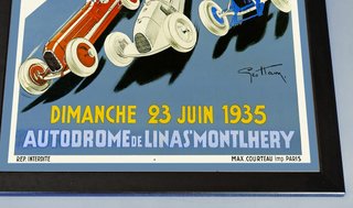 Cuadro Gran Premio 1935 ● Cartel enmarcado 43x33cm