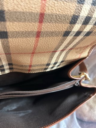Borsa vintage Burberry a quadri marrone beige