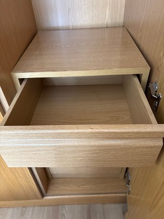 Cajonera de madera para armario empotrado