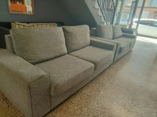 Sofá 3+3 plazas tela gris