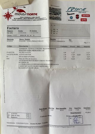 Vespa Primavera 125 IE 3V 2016 Blanca