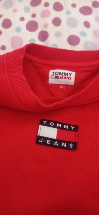 Sudadera Tommy Jeans Roja Talla XXL
