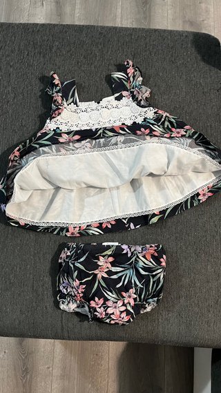 2 piezas vestido y braguita de Foque 24 meses azul