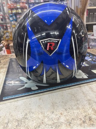 Casco de Moto Integral Azul y Negro