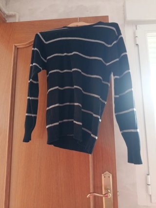 Jersey rayas negro y plata