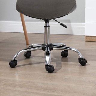 Silla Giratoria, Diseño Ergonómico y Regulable Sin Brazos, Gris, 59X59X81-91Cm