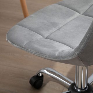 Silla Giratoria, Diseño Ergonómico y Regulable Sin Brazos, Gris, 59X59X81-91Cm