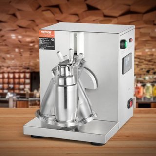 Máquina de Hacer Batidos, Máquina Comercial de Batido de Té de Leche de 120W, Mezclador de Batido de Leche de Cabeza Única, Licuadora de Batido de Leche Ajustable de 0-180s, con Taza de Acero Inox...
