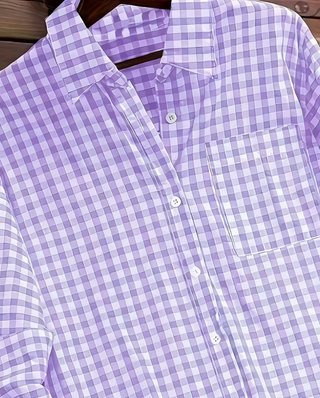CAMISA MUJER MALVA CUADROS - VERANO/OTOÑO, NUEVA!