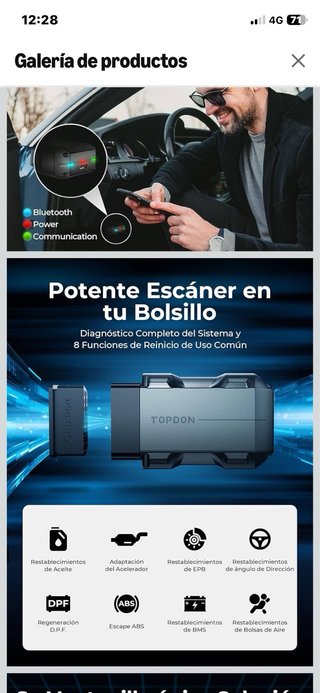 TOPDON Topscan Escáner OBD2 Bluetooth