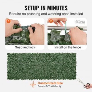 Valla de Privacidad de Hiedra, Pantalla de Pared Verde Artificial de 1.5 x 4m, Valla de Hiedra Verde con Respaldo de Tela de Malla y Junta Reforzada, Decoración de Hojas de Hiedra Falsa para Jardí...