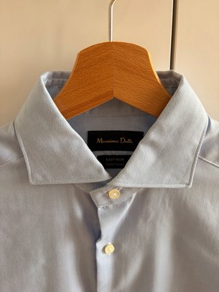 Camisa Massimo Dutti azul dibujo espiga
