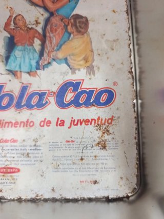 Antigua tapa chapa Cola-Cao anuncio