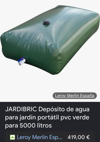 Depósito agua vejiga 5000L PVC verde